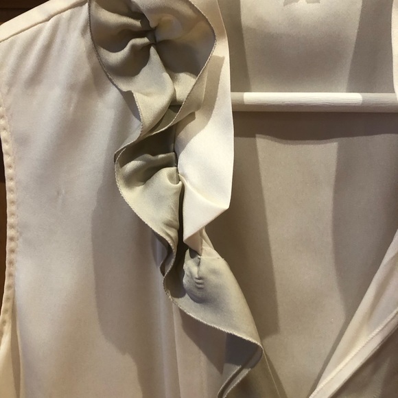 Ellie tahari silk sleeveless blouse with ruffle detail - Picture 2 of 6